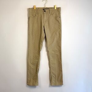 LANZO Khaki Textured Straight Leg Pants Mens Size 30x30 Cotton Blend Casual